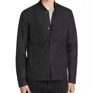 J BRAND SOLANO ZIP-FRONT BOMBER JACKET IN BLACK size M